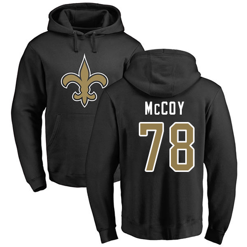 Men New Orleans Saints Black Erik McCoy Name and Number Logo NFL Football 78 Pullover Hoodie Sweatshirts